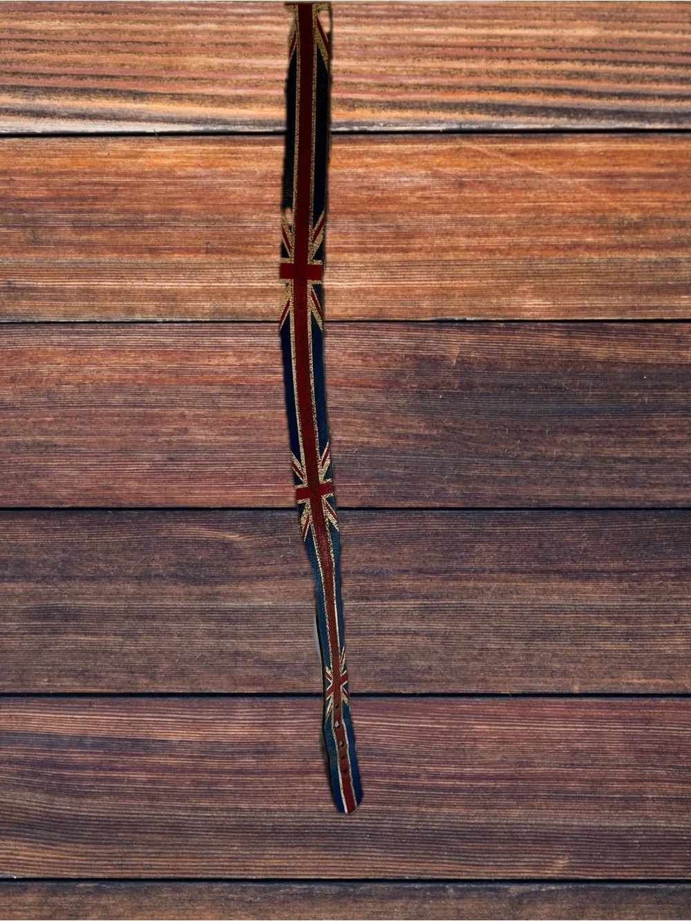 Distressed Union Jack Leather Belt 36”
